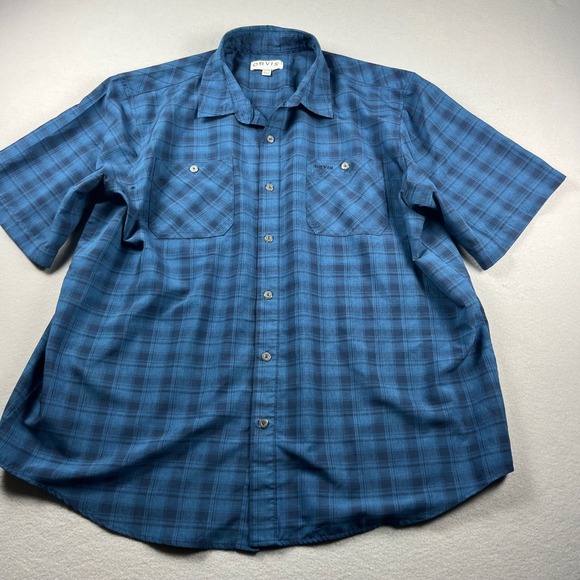 Orvis Other - Orvis Mens XXL Blue Plaid Short Sleeve Button Down Performance Shirt Ventilated